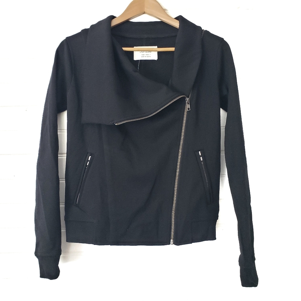 Madewell Hi Line Asymmetrical Moto Zip Wool Jacket